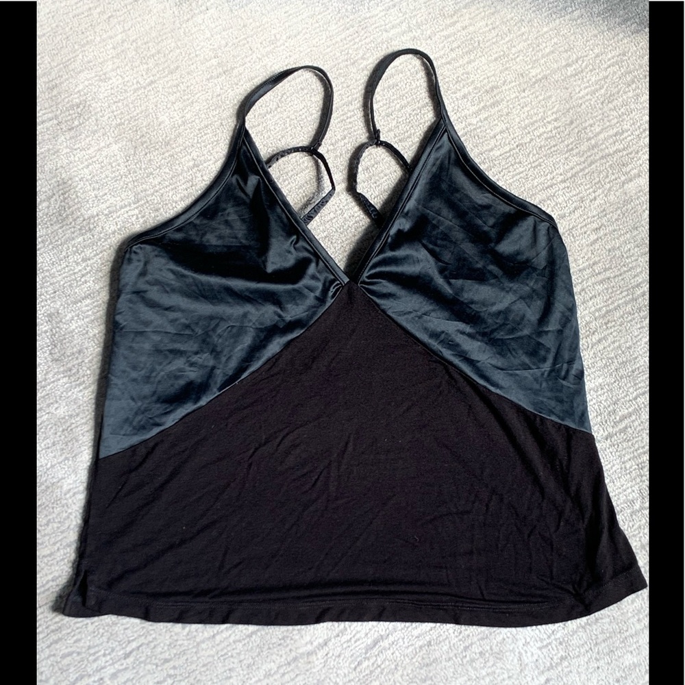 Cosabella black satin and jersey camisole sz M